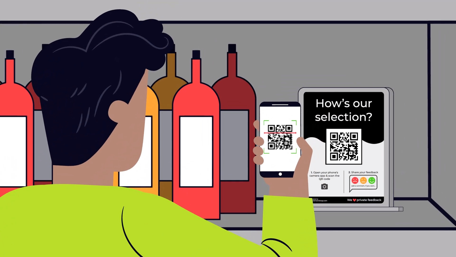 customer scanning QR sign